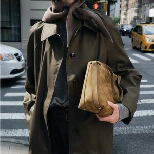 Charcoal Trench Coat with Classic Silhouette